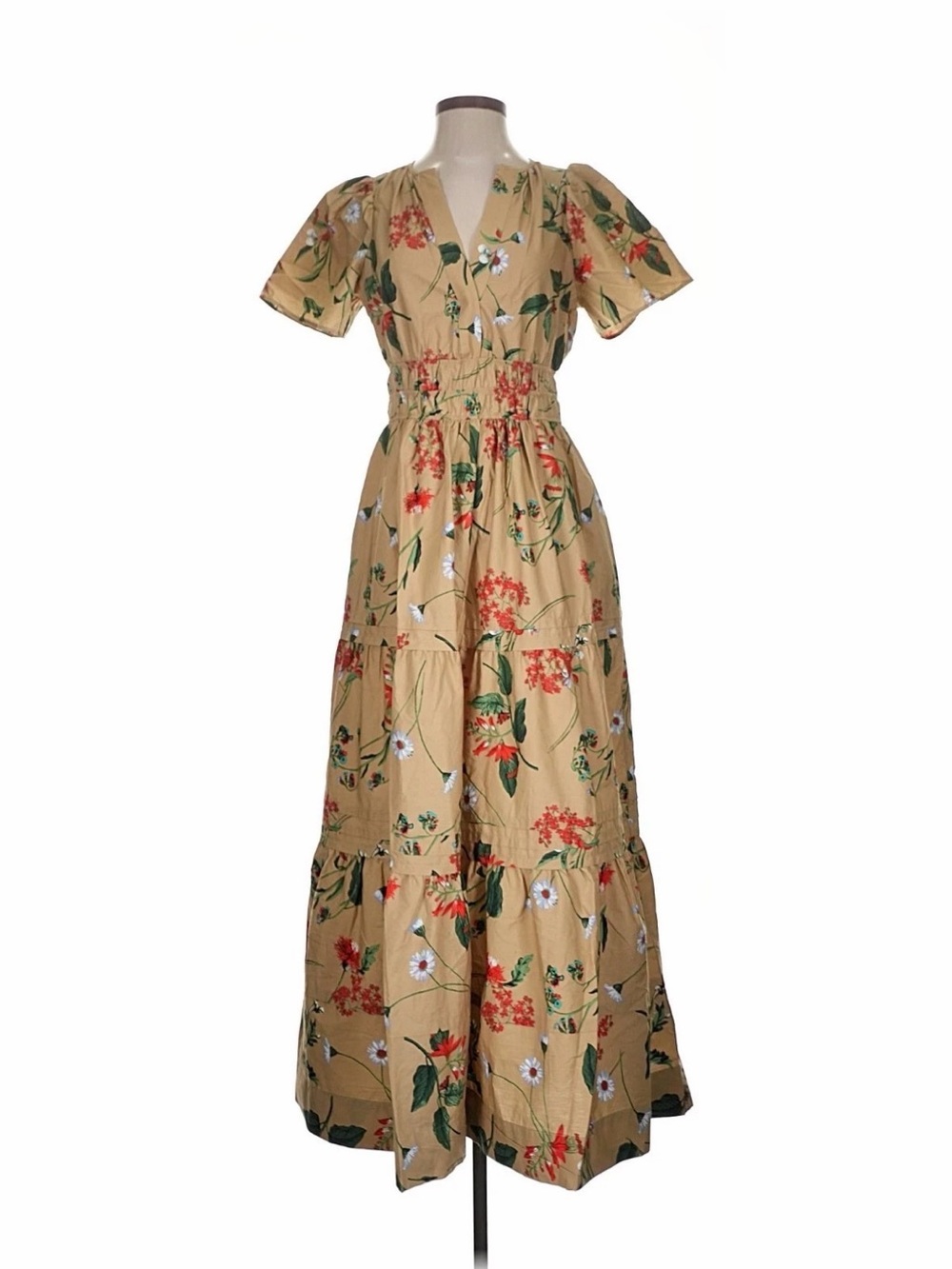 Like New Anthropologie Somerset Dress - Khaki Floral - Picture 4 of 12